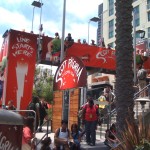 A promo area for Scott Pilgrim vs. the World outside the con. Long line is long.