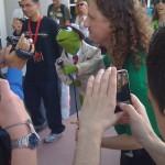 IMG_1733 Kermit was interviewing people after the hall let out. He has a press badge.